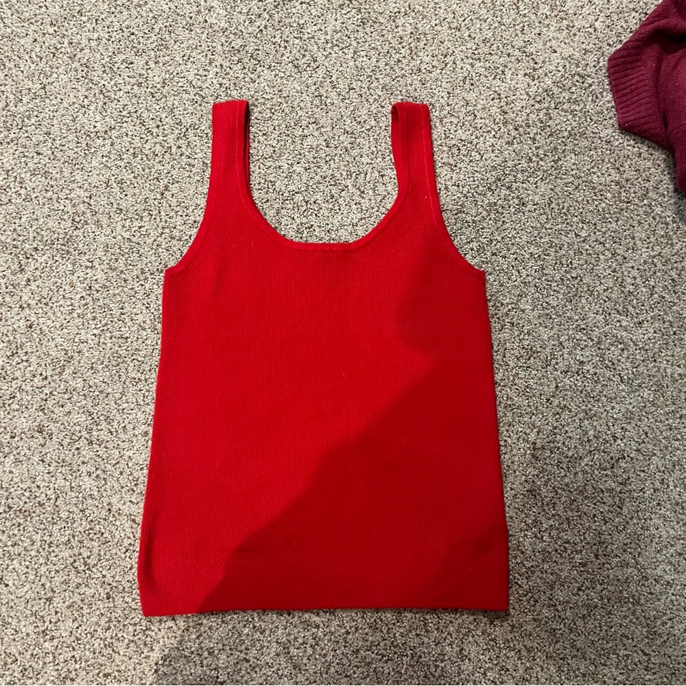a new day Bright Red Sweater Knit Tank